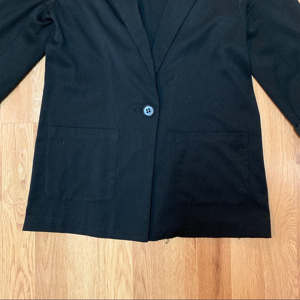 Black Single Button Blazer - image 8